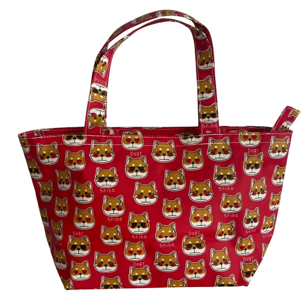 Red Shiba Inu Patterned Bag Purse